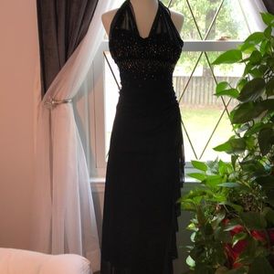 Blue Bonnie Nights evening gown with tags.